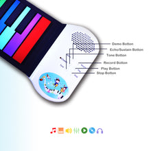 Load image into Gallery viewer, Roll Up Piano 49 Keys - Rainbow (M49)