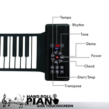 Load image into Gallery viewer, Roll Up Piano - 88 Keys Touch Screen & Bluetooth (K10)