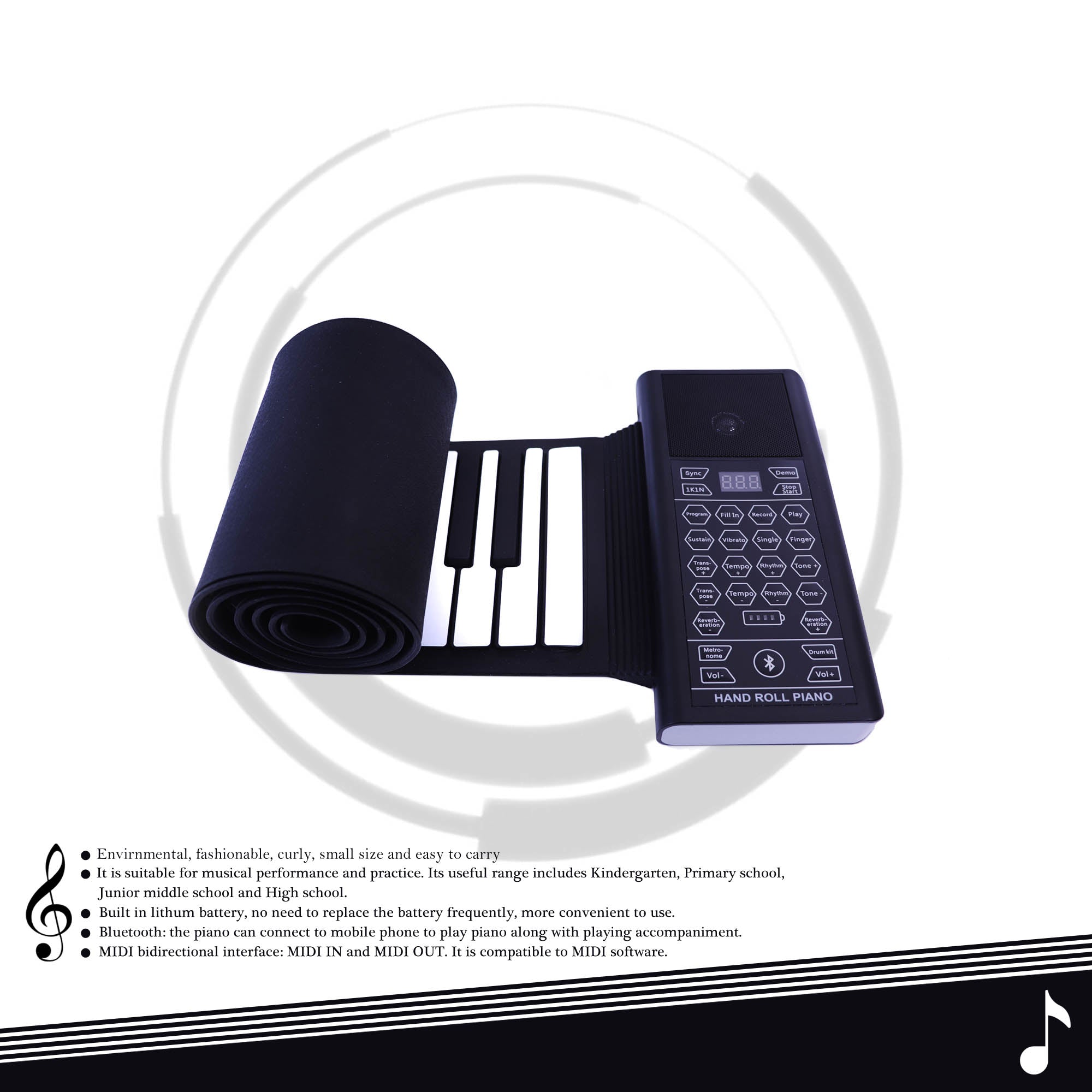 NEWFUN Roll-Up Piano Keyboard 88 Tasten – Tragbar, Faltbar Mit MIDI/Bluetooth