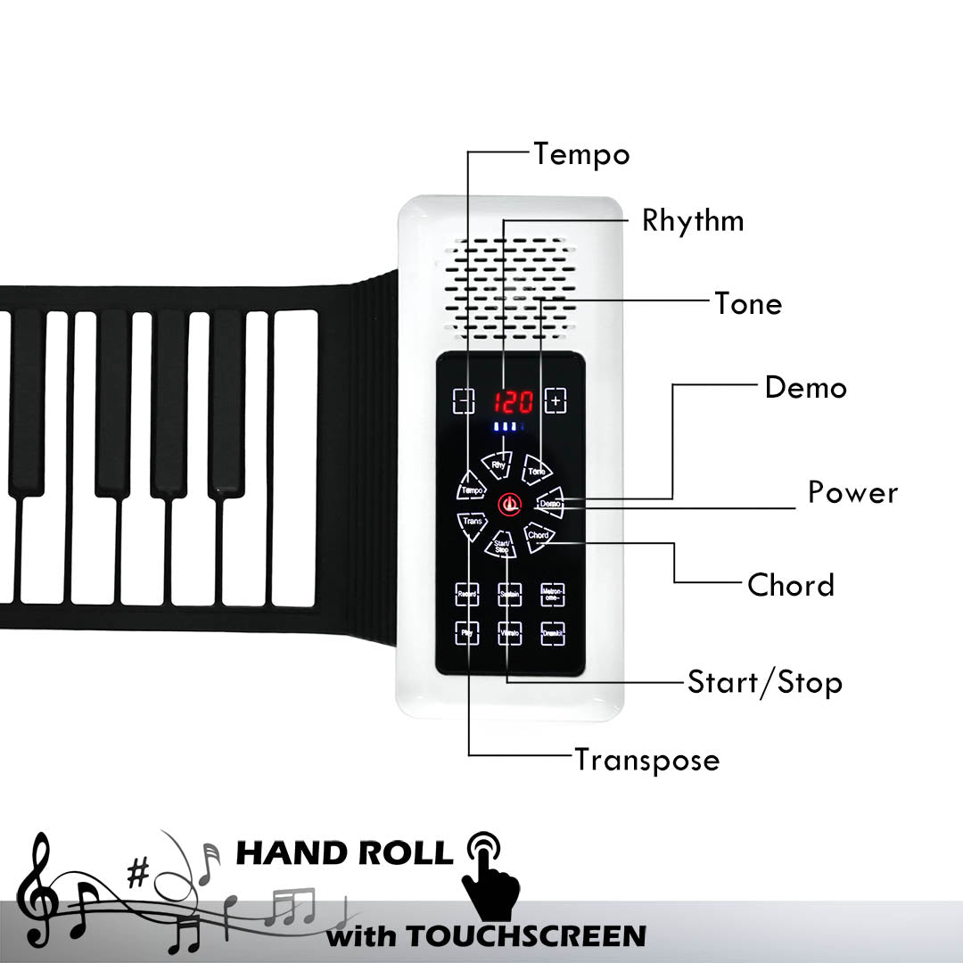 Écran tactile Hand Roll Electronic Piano Portable 88 touches